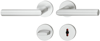Rosettengarnitur FSB 721076 L-Form Aluminium F1 WC AGL3-Technik, 8/8 mm, Türdicke 39-48 mm, - Detail 1