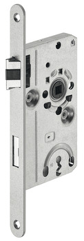 BB-Einsteckschloss Dorn 55 mm 8/72 mm DIN LI Flüsterfalle, Kl. 2, Stulp 20 x 235 mm ni.-silber, - Detail 1