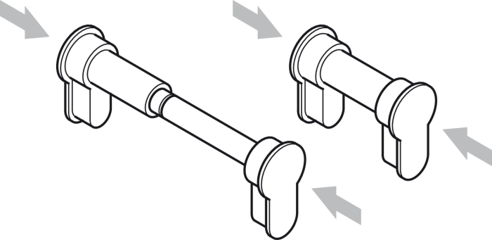 Blindzylinder, verstellbar für TD 50-76 mm Zink vernickelt - Detail 1