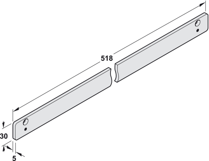 DORMA Montageplatte Gleitschiene silberfarbig TS 92 XEA B/TS 92 XEA G/TS 98 XEA - Detail 1