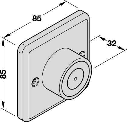 DORMA Türhaftmagnet EM 500 G Aufputzmontage mit Grundplatte, Edelstahl-Design, Haltekraft 400 - Detail 1