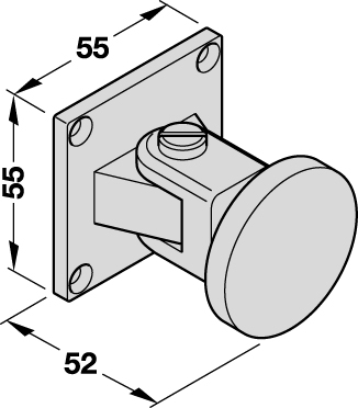 DORMA Haftgegenplatte (mit Winkelverstellung) MAW Gehäuse schwarz/Gegenplatte verzinkt - Detail 1