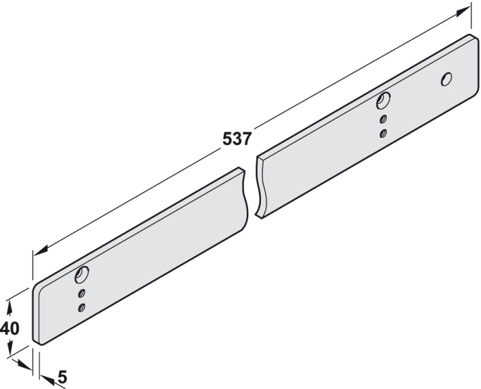 DORMA Montageplatte Gleitschiene silberfarbig TS 98 XEA EMF - Detail 1