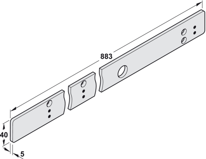 DORMA Montageplatte Gleitschiene silberfarbig TS 98 XEA EMR - Detail 1