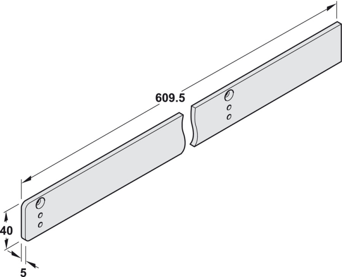 DORMA Montageplatte Gleitschiene silberfarbig TS 98 XEA GSR/TS 98 XEA GSR-EMF/TS 98 XEA GSR-EMR - Detail 1