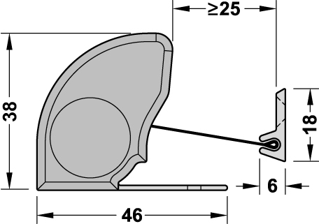 ATHMER Fingerschutzprofil NR-38 Aluminium silberfarbig/Abdeckung schwarz - Detail 1