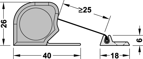 ATHMER Fingerschutzprofil NR-26 w-proof Aluminium silberfarbig/Abdeckung anthrazit - Detail 1