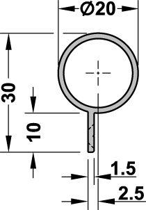 ATHMER Schutzprofil Bandseite 2-teilig BO Aluminium silberfarbig/Bandrolle Ø 20 mm - Detail 1