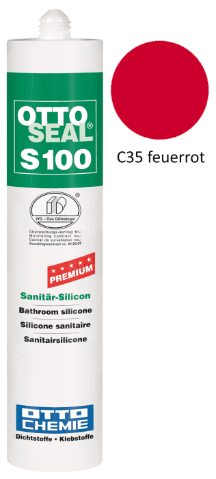Silikon S100 farbig C35 feuerrot 300ml - Detail 1