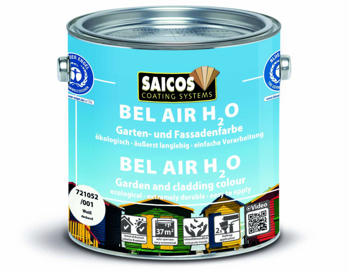 Saicos Bel Air H2O Weiß deckend 721052/001 Gebinde 2,50ltr. nach RAL9016 passend Softline - Detail 1