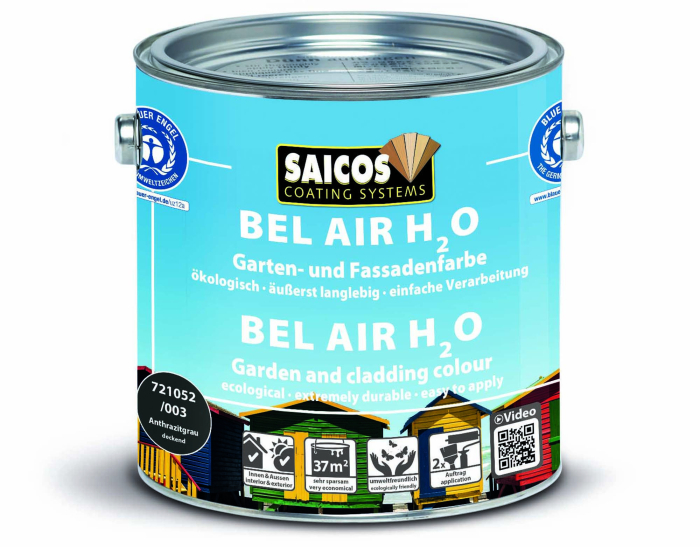 Saicos Bel Air H2O Anthrazitgrau deckend 721052/ 003 Gebinde 2,50ltr. Nach RAL7016 passend Softline - Detail 1