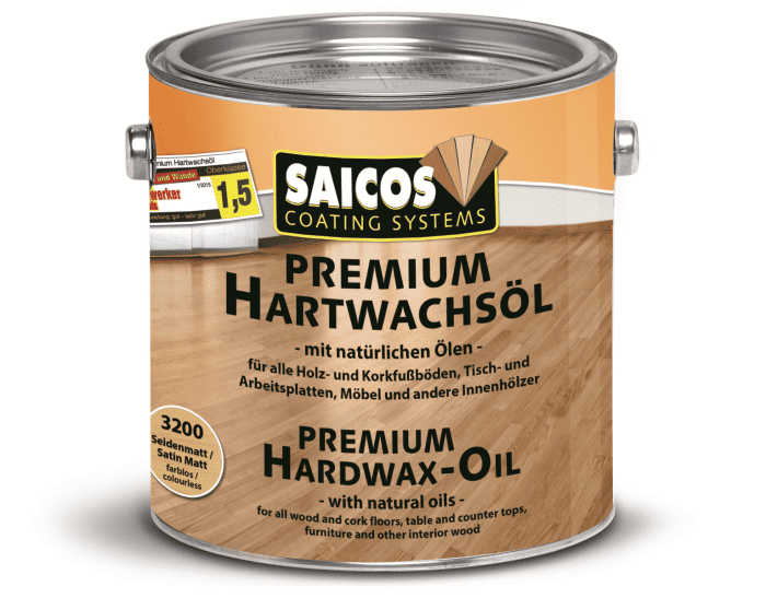 Saicos Hartwachsöl Premium UM 2,50L # 3320 1L = ca. 14m²/2 Anstr. - Detail 1