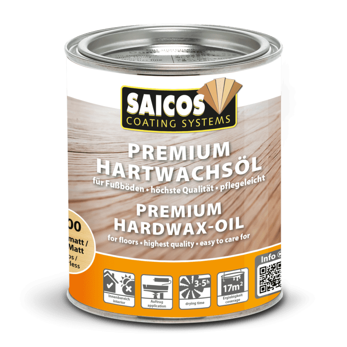 Saicos Premium Hartwachsöl 0,75 Ltr. Art.Nr. 3200 300 - farblos seidenmatt - Detail 1