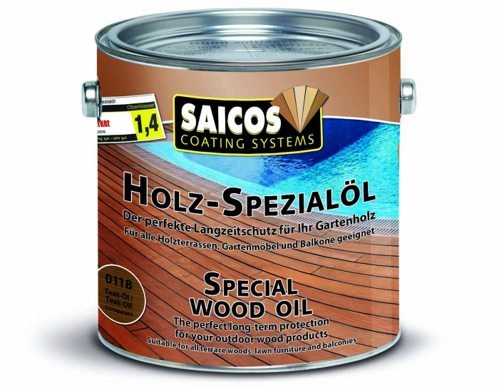 Saicos Holz-Spezialöl Teak-Öl transparent 0118 Gebinde 2,50ltr. - Detail 1