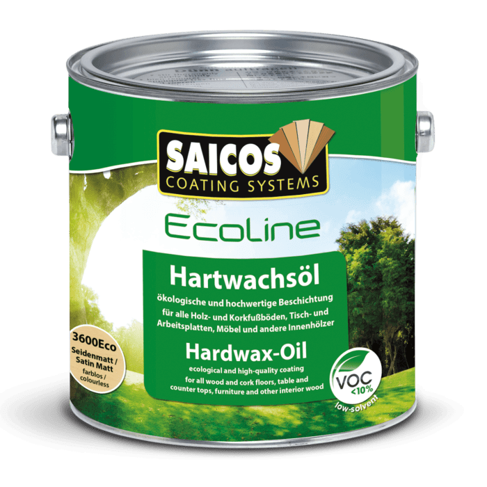 Saicos Ecoline Hartwachsöl 2,5 Ltr. Art.Nr. 3600Eco 500 - farblos seidenmatt - Detail 1