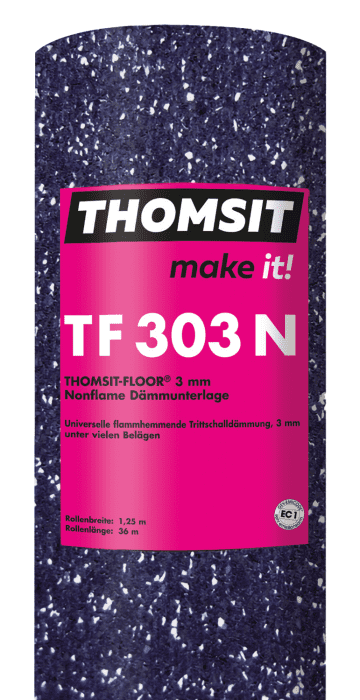 Thomsit TF303N Trittschalldämmung Nonflame 36x1,25m /3mm/ 19dB flammhemmend - Anschnitt - - Detail 1