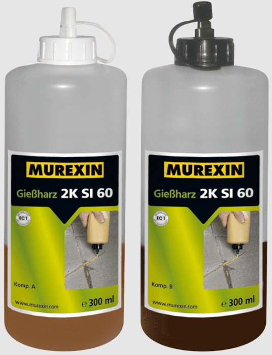 Murexin 2K SI60 Gießharz Komp. A+B 2x300ml Komp. A+B Kunststoffflaschen (5Paar/Karton) - Detail 1
