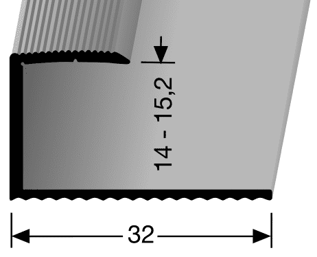 Küberit Abschluss-/Einfassprofil Parkett 15,5mm Typ 215 U Alu-gold 270cm # 2 11 15 05 5 - Detail 1