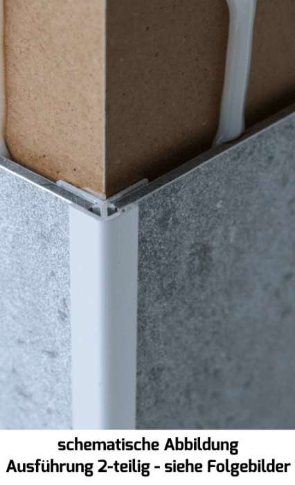 Küberit Clip-Außenecke ungebohrt, 90°, 2-Teilig Typ 153 U Alu elox. Silber 3-5mm,260cm #2271530049 - Detail 1