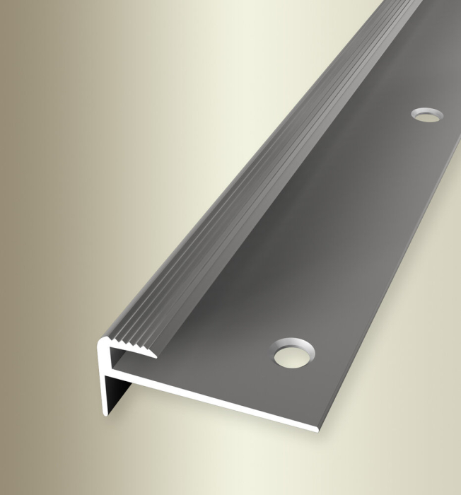 Küberit Treppenprofil gebohrt 30x13x3mm Typ 809 Alu-edelstahl 250cm # 31709024 - Detail 1