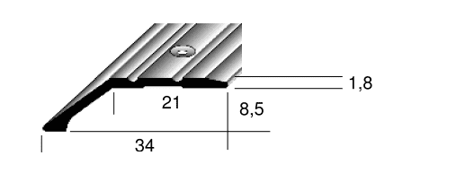Auer Abschlussprofil Nr. 132 34x8mm selbstklebend silber 2,7m 479284 - Detail 1