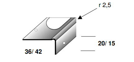Auer Reparaturwinkel inkl. Befestigung Nr. 120 B= 20mm 1m 009306 - Detail 1