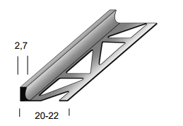 Auer Fliesenprofil / Trennschiene Nr. 32 AL H= 3,0mm 2,5m 301301 - Detail 1
