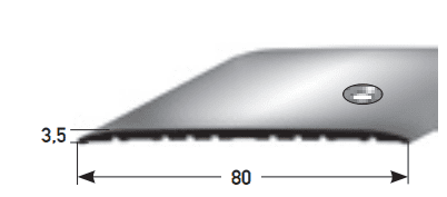 Auer Übergangsprofil Nr. 350 80x3,5mm seitlich gebohrt SB silber 1m 654506 - Detail 1
