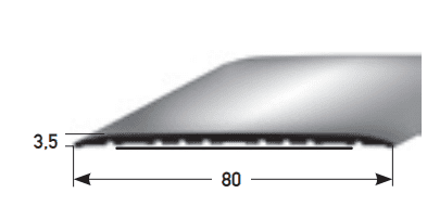 Auer Übergangsprofil Nr. 350 80x3,5mm selbstklebend SB silber 1m 654841 - Detail 1