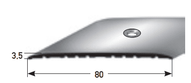 Auer Übergangsprofil Nr. 350 80x3,5mm mittig gebohrt SB silber 1m 654162 - Detail 1