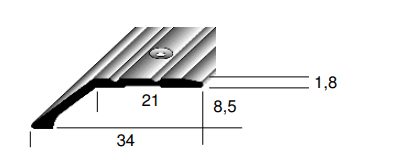 Auer Abschlussprofil Nr. 132 34x8,5mm gebohrt SB silber 1m 415817 - Detail 1