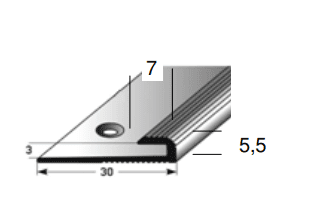 Auer Einschubprofil Nr. 2583mm gebohrt SB silber 1m 467267 - Detail 1