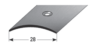 Auer Übergangsprofil Nr. 14 28x1,5mm mittig gebohrt SB Edelstahl matt 2,7m 600237 - Detail 1
