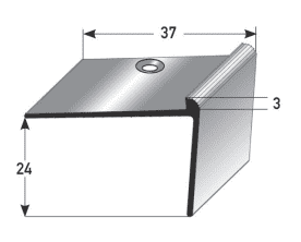 Auer Treppenkante Nr. 94 24x37x3mm gebohrt SB silber 2,7m 355212 - Detail 1