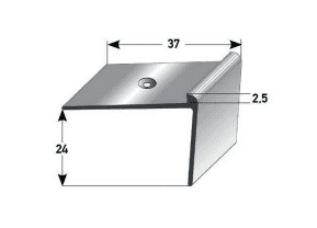 Auer Treppenkanten Anschnitt Nr. 384 24x37x2,5mm SB silber 2,7m 666301 - Detail 1