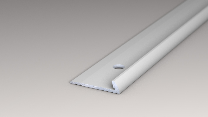 Prinz Abschlussprofil 18x4mm Aluminium gelocht für Belagst. 3mm inkl. Schrauben Dübel silber 2,5m - Detail 1