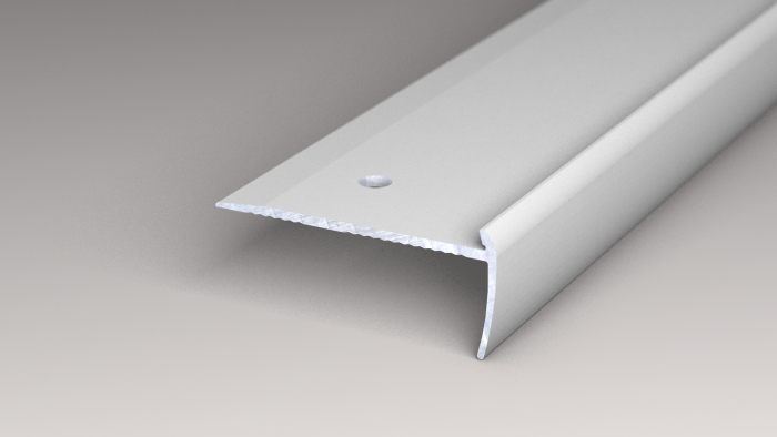 Prinz Treppenkantenprofil f. Designb. 45x19,5mm Alu. silber gelocht für 3mm Stärke 2,5m - Detail 1