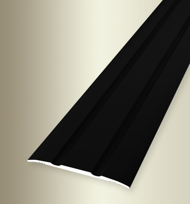 Küberit Übergangsprofil Alu. pulverbesch. 38mm Typ 438 SK 2,7m schwarz matt mit Zierrillen - Detail 1