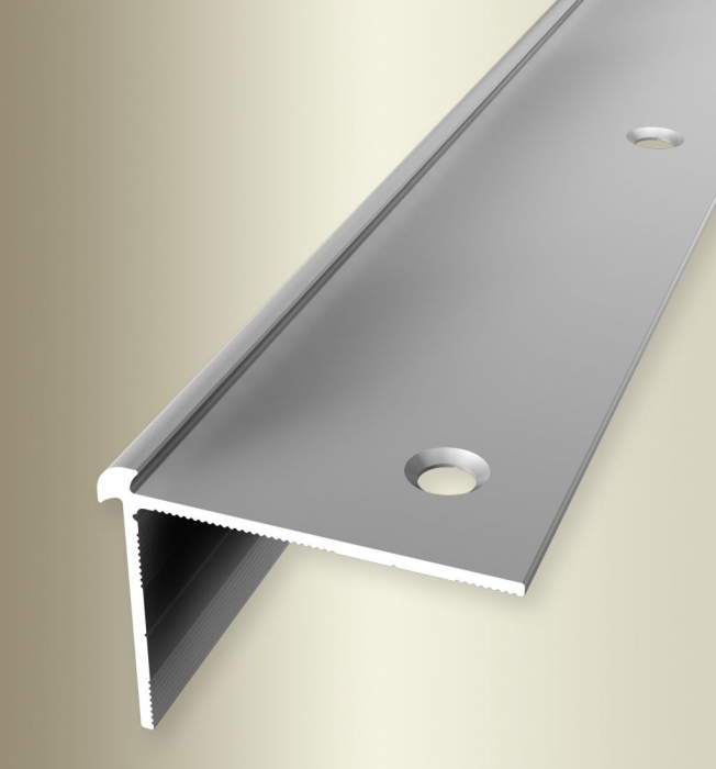 Küberit Treppenkantenprofil Aluminium 40x30x2,5mm Typ 870 mit Kleberillen 2,5m silber 32370044 - Detail 1