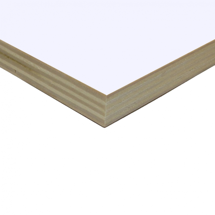 Sperrholzplatte 12mm Birke melamin weiss 240 gr. beids.,BB/BB 1250x2500 Schälf. EN636-3/S, E1 - Detail 1