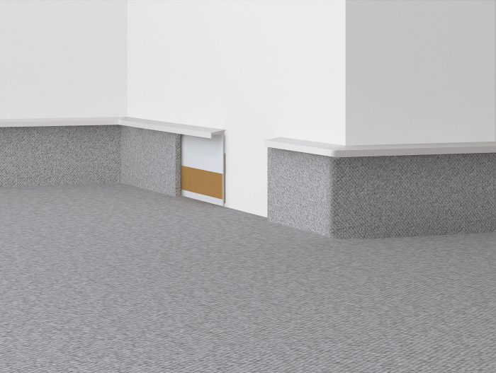 TLE55 SK 4m weiß # 117 Teppichleiste 55mm hoch elastisch, hinten sk, # Döllken # - Detail 1