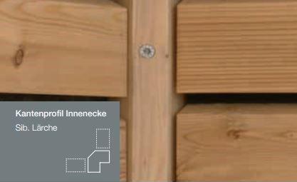45x45 Eckleiste für Trendliner 27mm Sib. Lärche A/B gehobelt - Detail 1