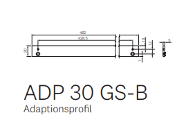 ECO Adaptionsprofil ADP 30 GS-B/H verzinkt für Montage der Gleitschiene GS-B/H auf Bandseite - Detail 1
