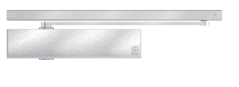 ECO Newton Gleitschienenschließer TS 61 mit GS-H Silber RAL 9006, Größe EN 3-6 - Detail 1