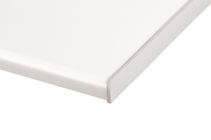 Fensterbank Abdeckkappe weiß PR 110 gerundet 610mm beidseitig gerundet  Krono , Radius 12 - Detail 1