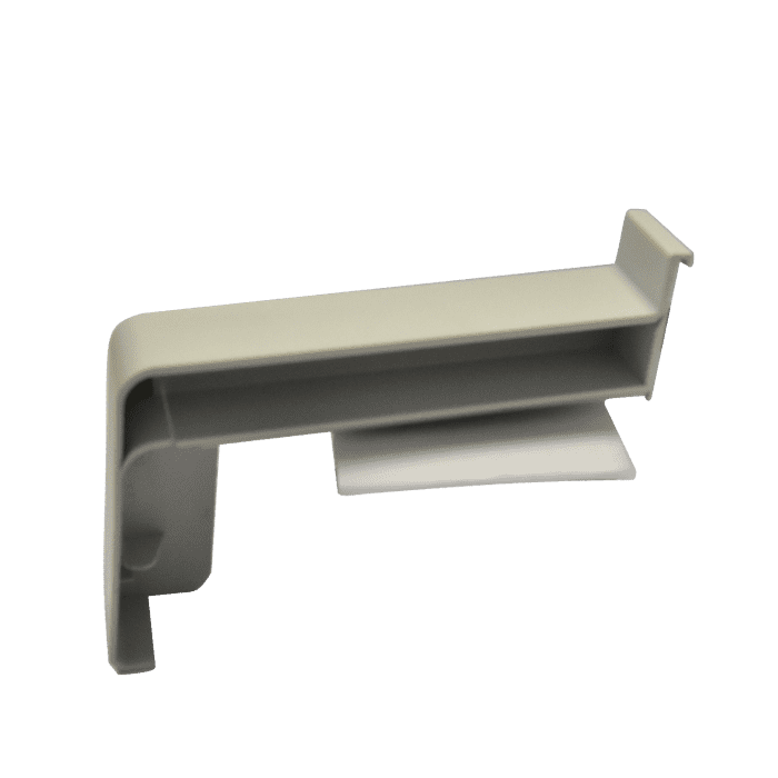 Kunststoff Gleitabschluss QK4/110 GRAU links Putzkante 22mm, Abzugsmaß 3mm pro Fensterbankseite - Detail 1