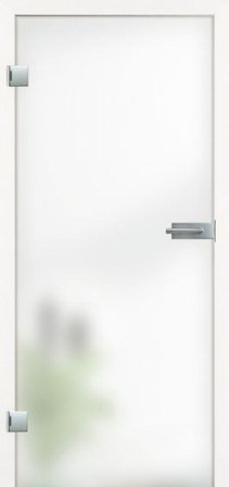 959x1.972 L&H Glasdrehtür ESG Studio/Office DIN LI Satinato Classic White - Strukturseite = Bandseite - Detail 1