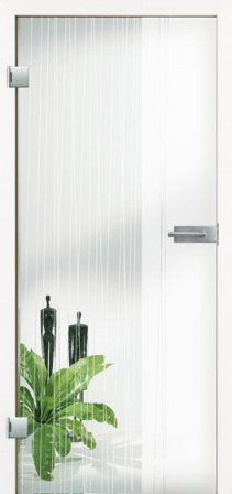 834x1.972 L&H Glasdrehtür ESG Studio/Office DIN LI Stream Typ 1 - Motiv matt/Fläche klar - Detail 1
