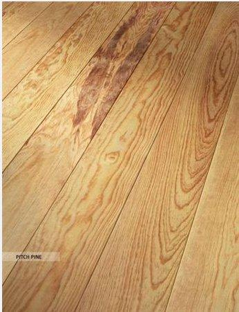 Massivholzdiele PitchPine 21x144mm 1,50m roh, A-Sort., spez.getr., rundum N+F, VE=0,864 m² - Detail 1