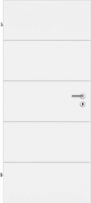 735x1.985 PRÜM Tür TB RY251WL RS EC Weißlack excl. DIN LI Röhrenspaneinlage, 4 Querfräsungen, Kante eckig - Detail 1